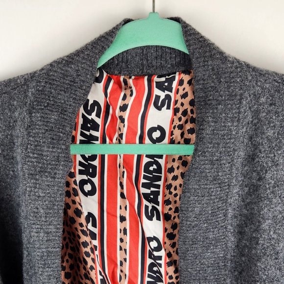 Sandro Paris Wool Silk Reversible Open Front Cardigan Sweater sz 1/S SHRUNKEN - Picture 4 of 11